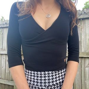Double agent wrap black top